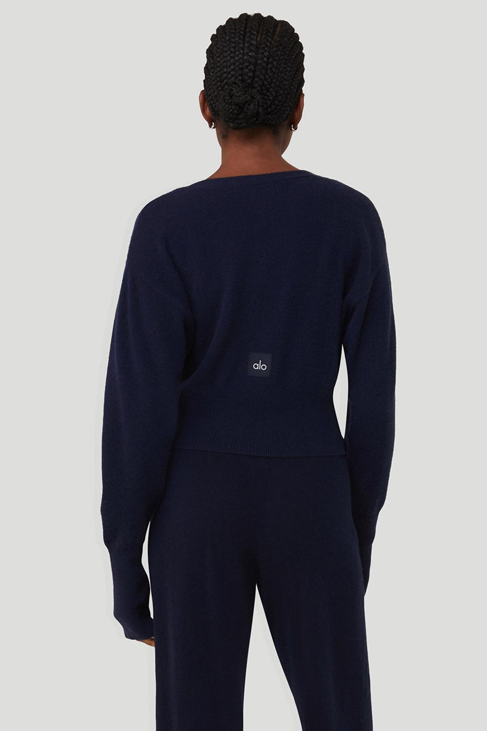 Cárdigan Alo Yoga Cashmere Jet Set Mujer Azul Marino | Mexico  ZHT-457623