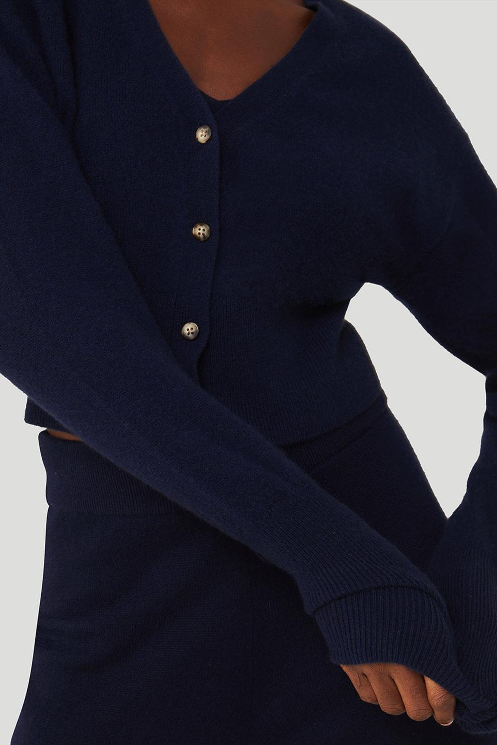 Cárdigan Alo Yoga Cashmere Jet Set Mujer Azul Marino | Mexico  ZHT-457623