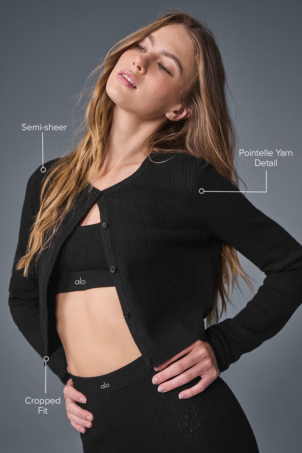 Cárdigan Alo Yoga Pointelle Sweater Be Mine Mujer Negros | Mexico  YVQ-072398