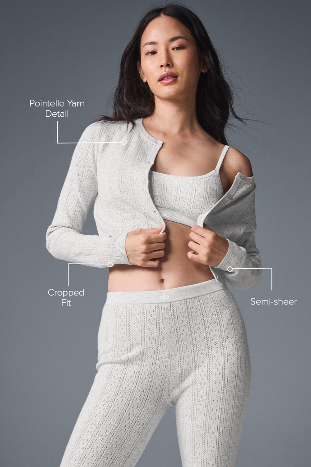 Cárdigan Alo Yoga Pointelle Sweater Be Mine Mujer Grises Claro | Mexico  HPX-632015