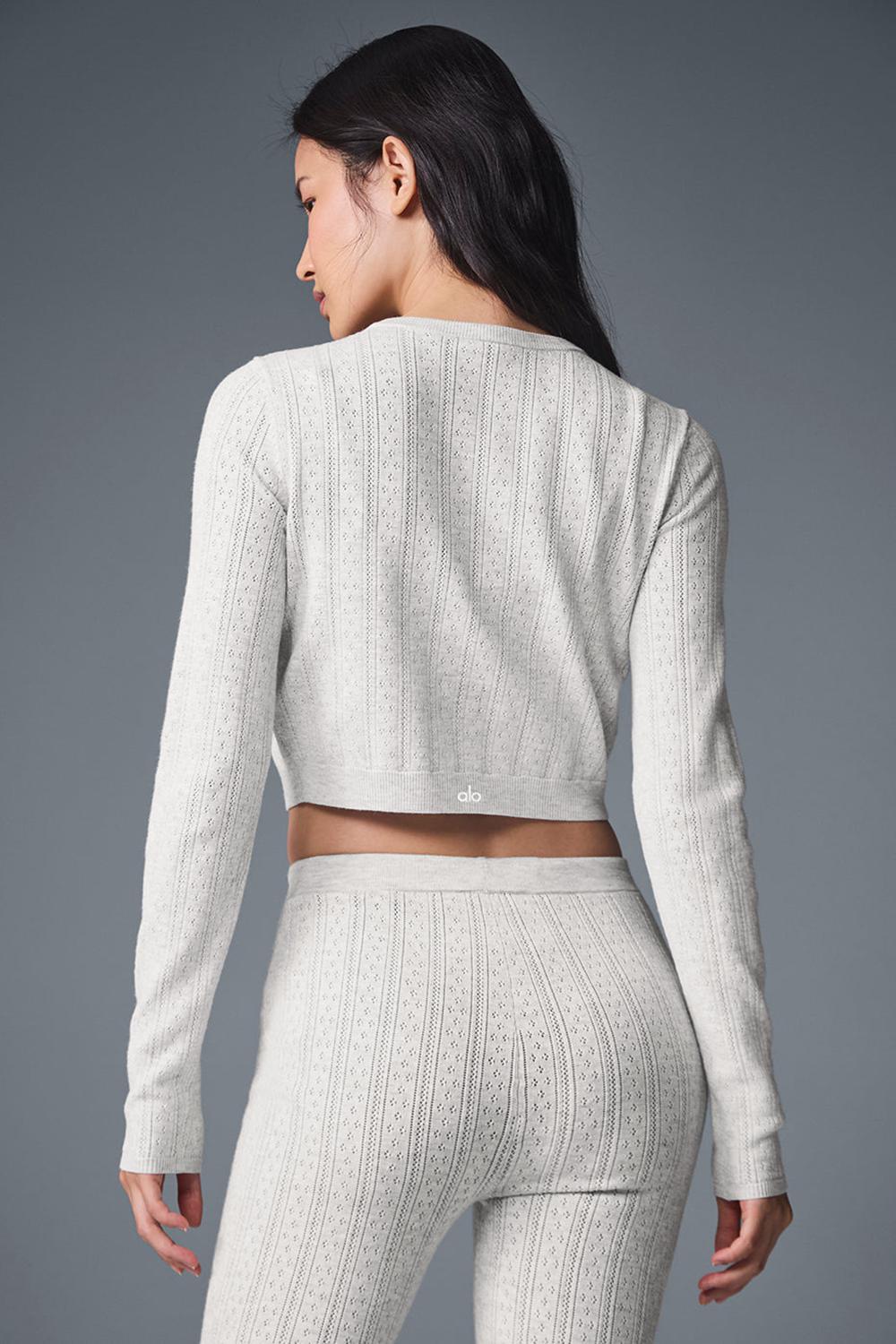 Cárdigan Alo Yoga Pointelle Sweater Be Mine Mujer Grises Claro | Mexico  HPX-632015