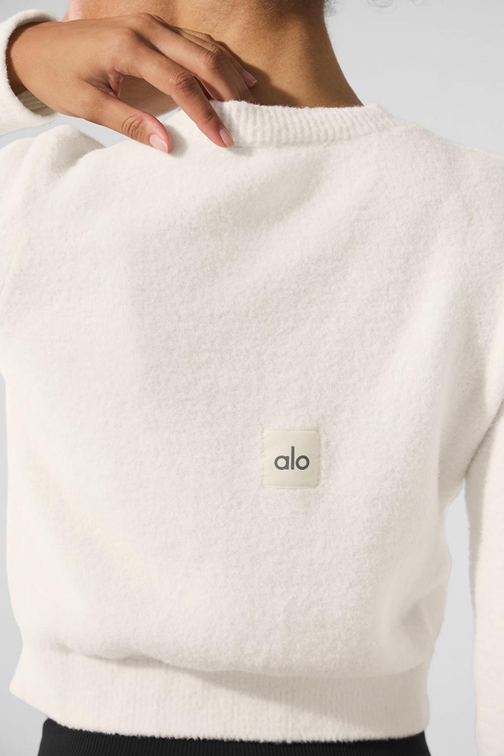 Cárdigan Alo Yoga Snuggle Up Sweater Cropped Mujer Ivory | Mexico  WMX-246509