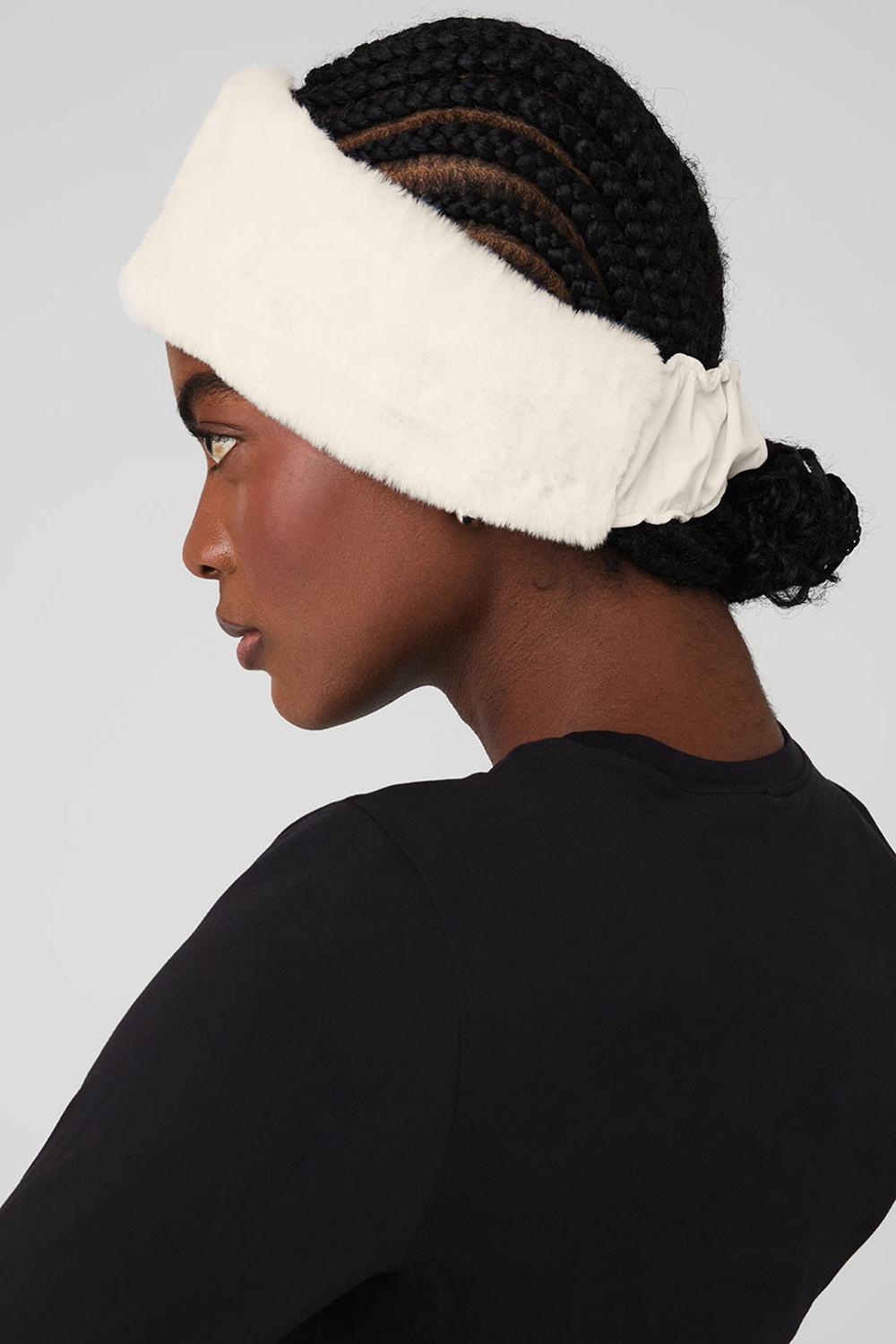 Diademas Alo Yoga Faux Fur Ear Warmers Mujer Ivory | Mexico  AJS-893205
