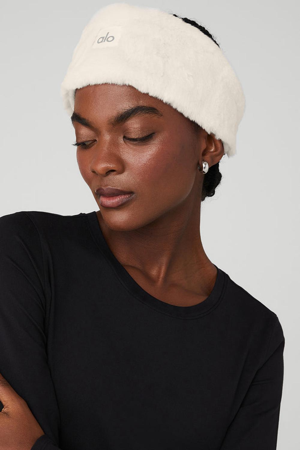 Diademas Alo Yoga Faux Fur Ear Warmers Mujer Ivory | Mexico  AJS-893205