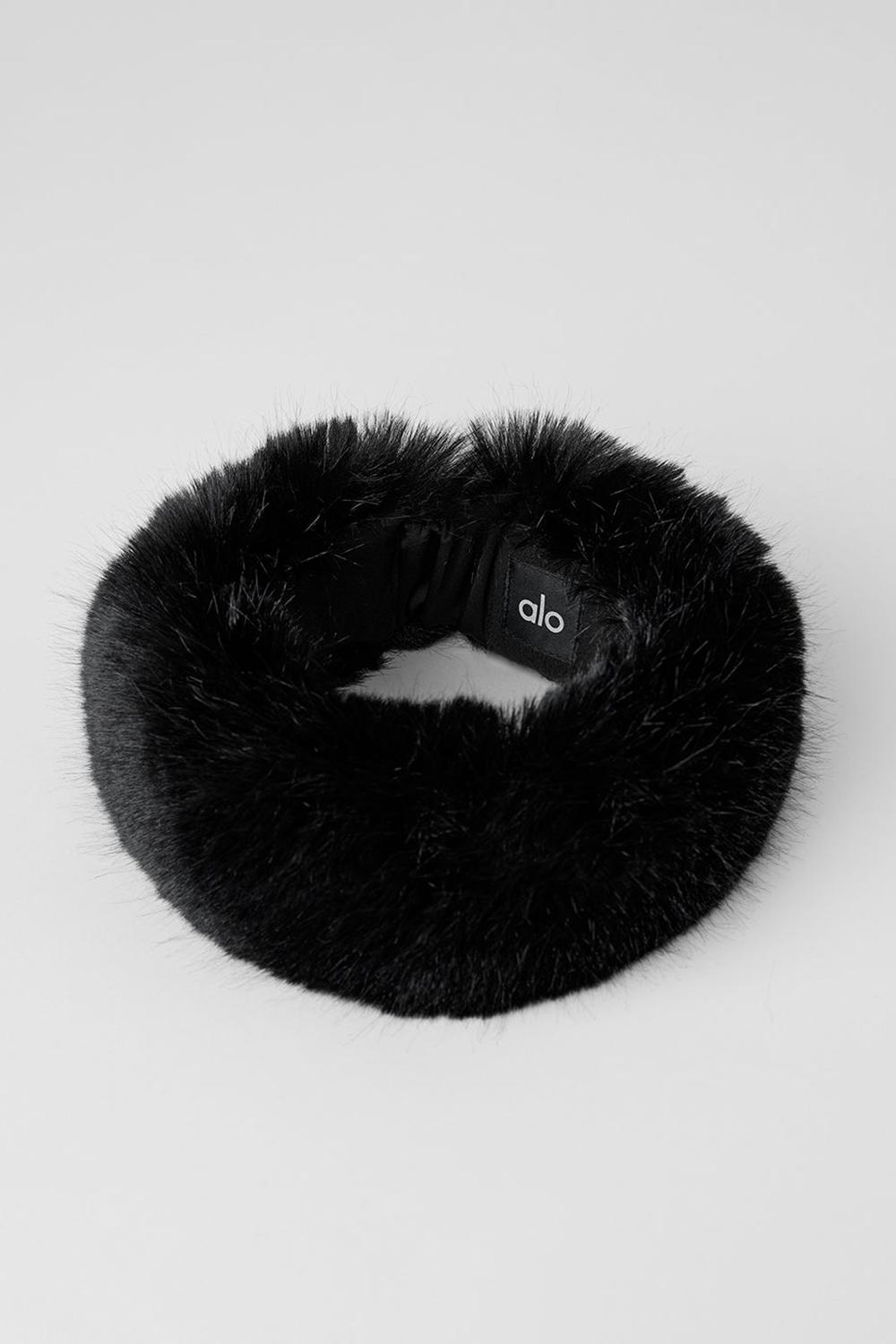 Diademas Alo Yoga Faux Fur Wintersun Mujer Negros | Mexico  VXB-482967
