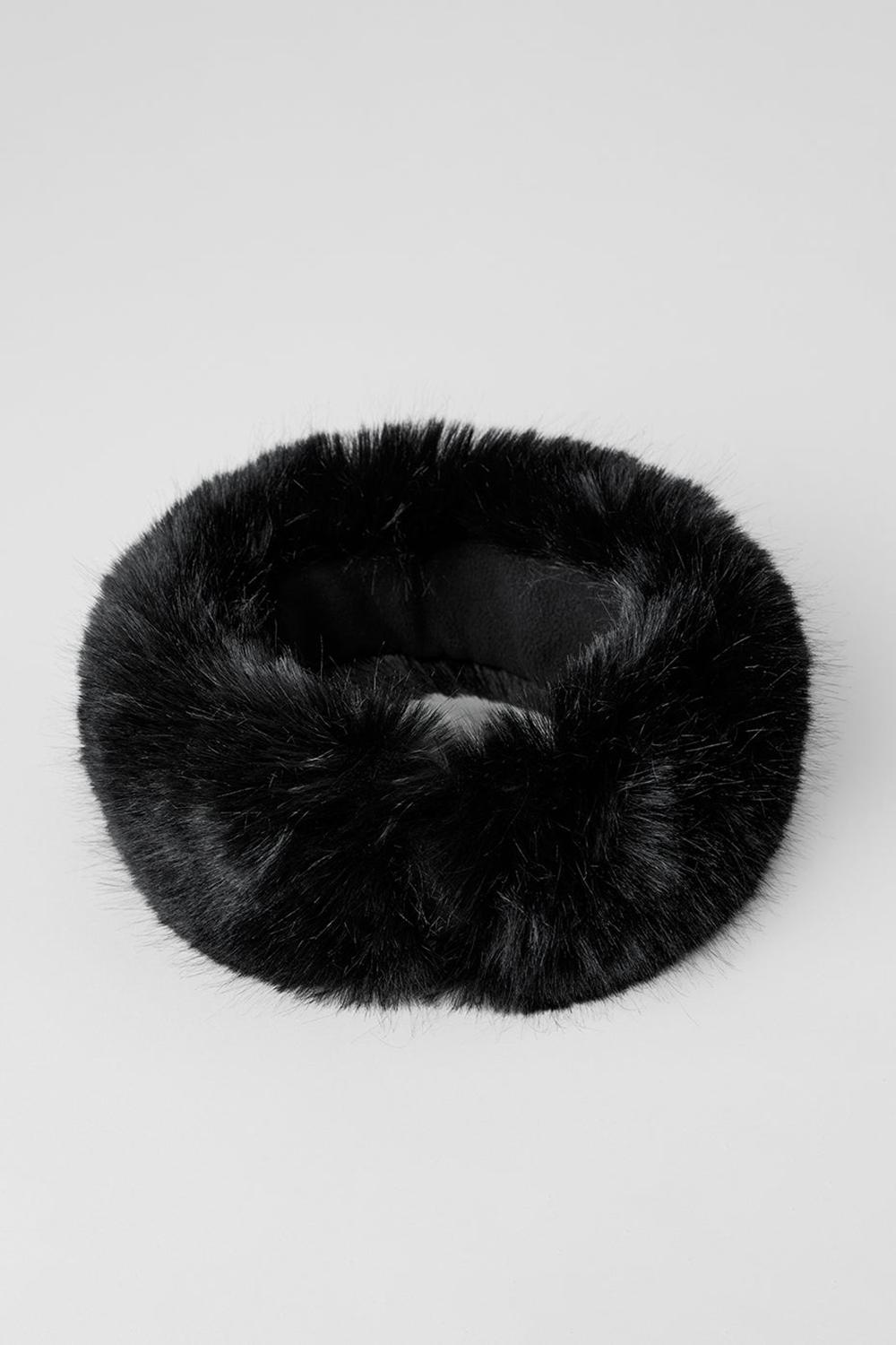Diademas Alo Yoga Faux Fur Wintersun Mujer Negros | Mexico  VXB-482967
