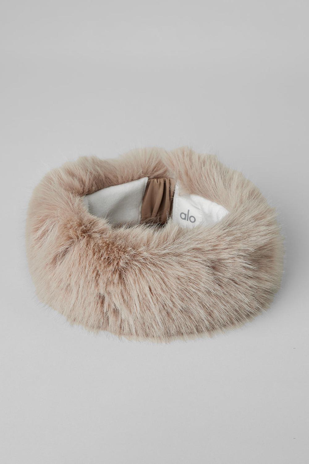 Diademas Alo Yoga Faux Fur Wintersun Mujer Oat | Mexico  JCU-109673