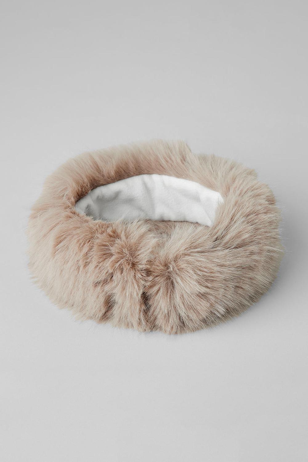 Diademas Alo Yoga Faux Fur Wintersun Mujer Oat | Mexico  JCU-109673