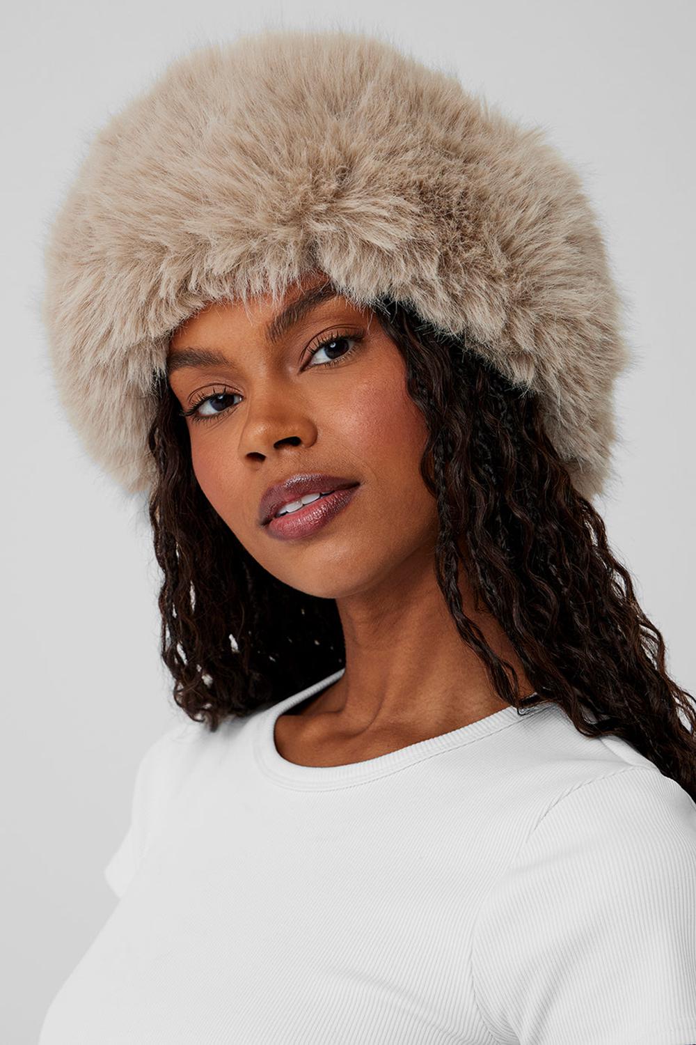 Diademas Alo Yoga Faux Fur Wintersun Mujer Oat | Mexico  JCU-109673