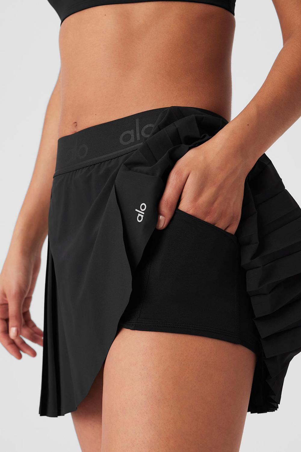 Falda Alo Yoga Aces Tennis Mujer Negros | Mexico  BWL-172963