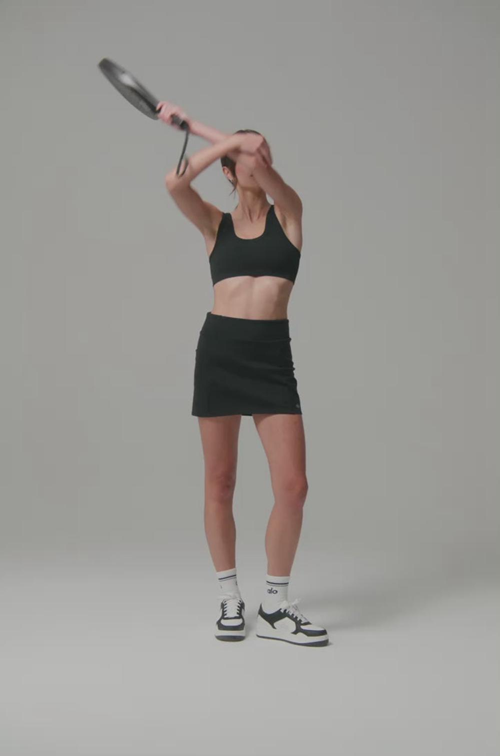 Falda Alo Yoga Airbrush High-Waist Good Form Tennis Mujer Negros | Mexico  XSB-951862