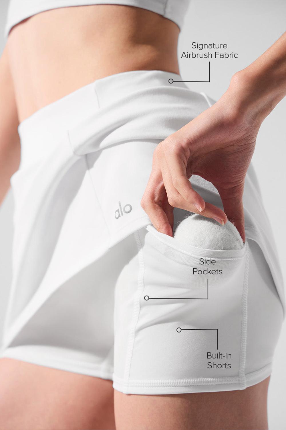 Falda Alo Yoga Airbrush High-Waist Good Form Tennis Mujer Blancos | Mexico  LSR-201973