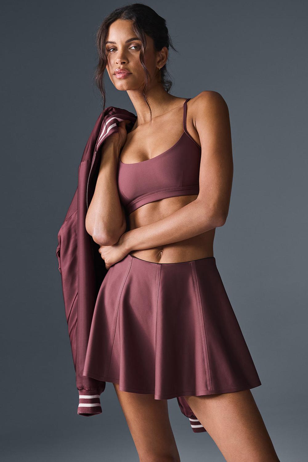 Falda Alo Yoga Airlift Down The Line Tennis Mujer Vino | Mexico  HPV-643901