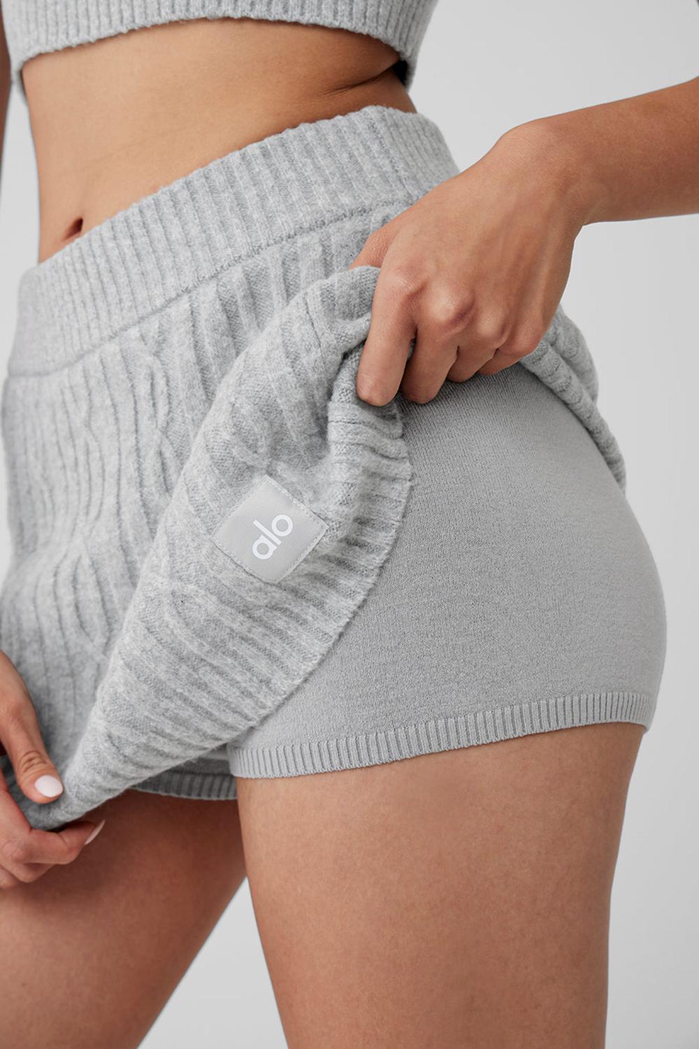 Falda Alo Yoga Cable Knit Winter Bliss Mini Mujer Grises | Mexico  HRB-318657