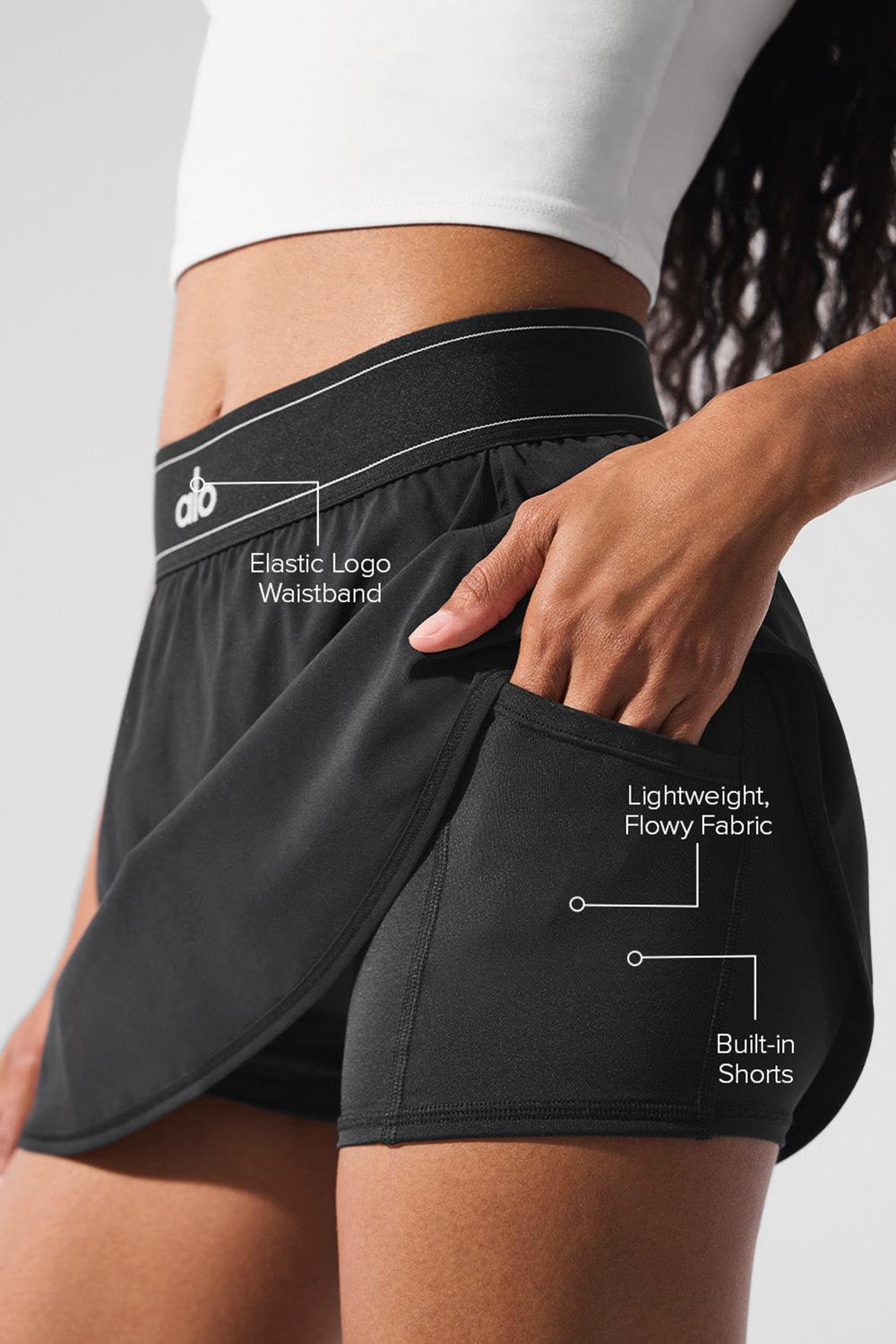 Falda Alo Yoga Match Point Tennis Mujer Negros | Mexico  PBW-703861