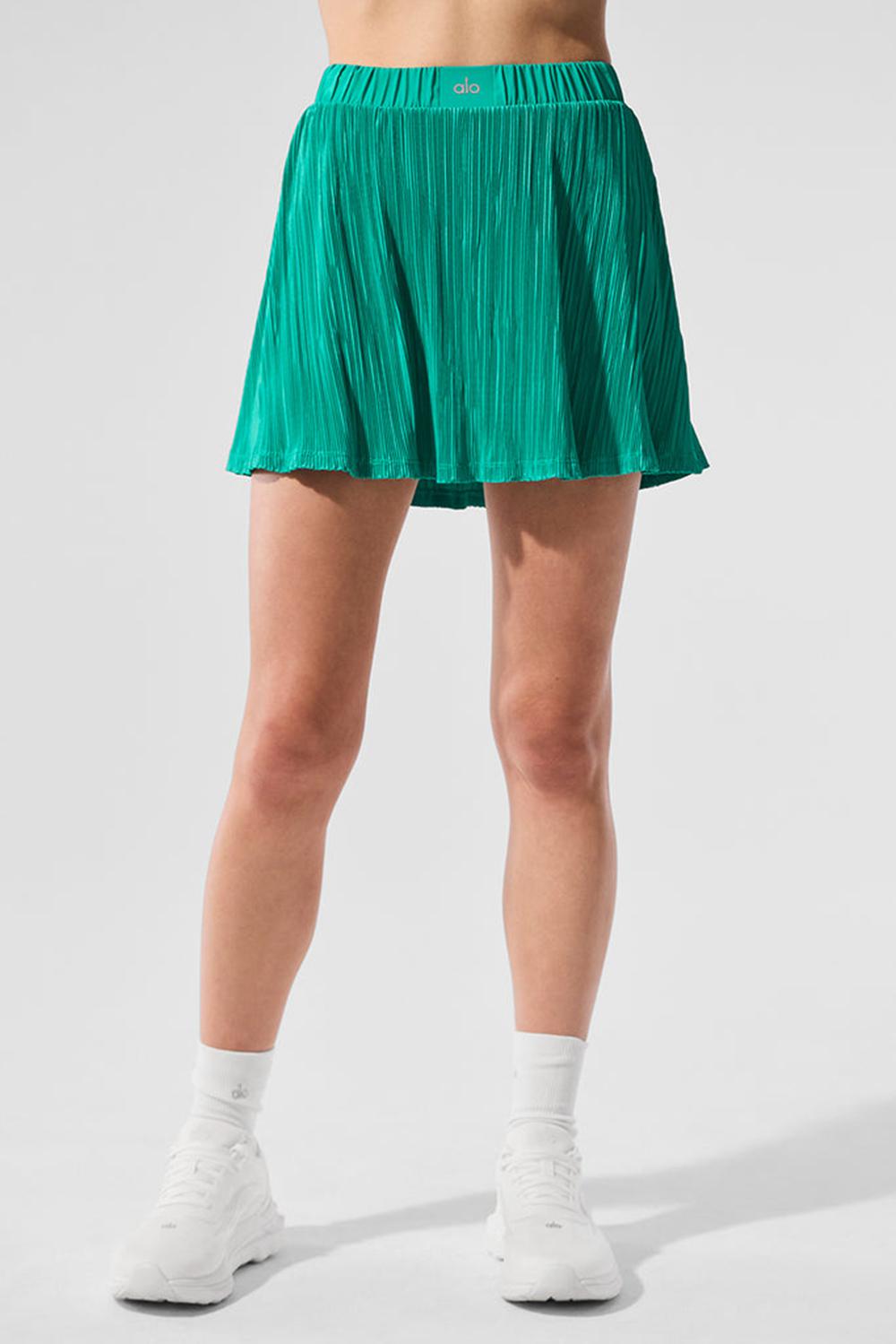 Falda Alo Yoga Micro Plisse Tennis Mujer Verdes | Mexico  UPV-032157