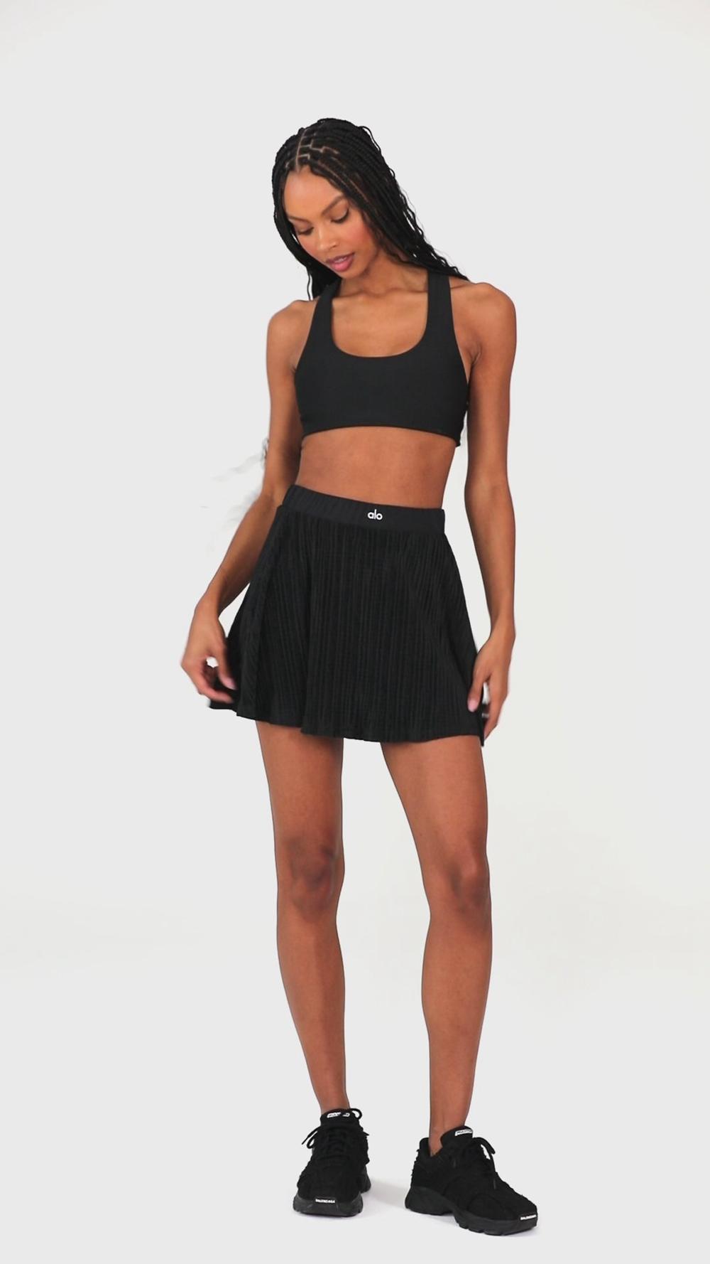 Falda Alo Yoga Micro Plisse Tennis Mujer Blancos | Mexico  XCT-024869