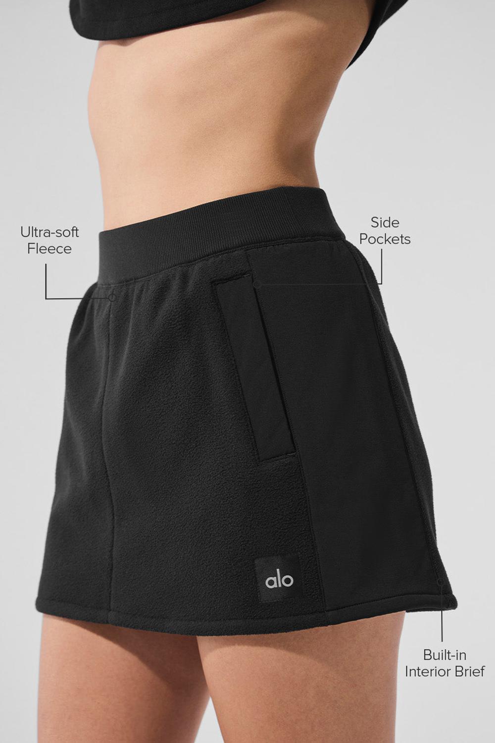 Falda Alo Yoga Polar Fleece Wintry Mix Mujer Negros | Mexico  INZ-025174
