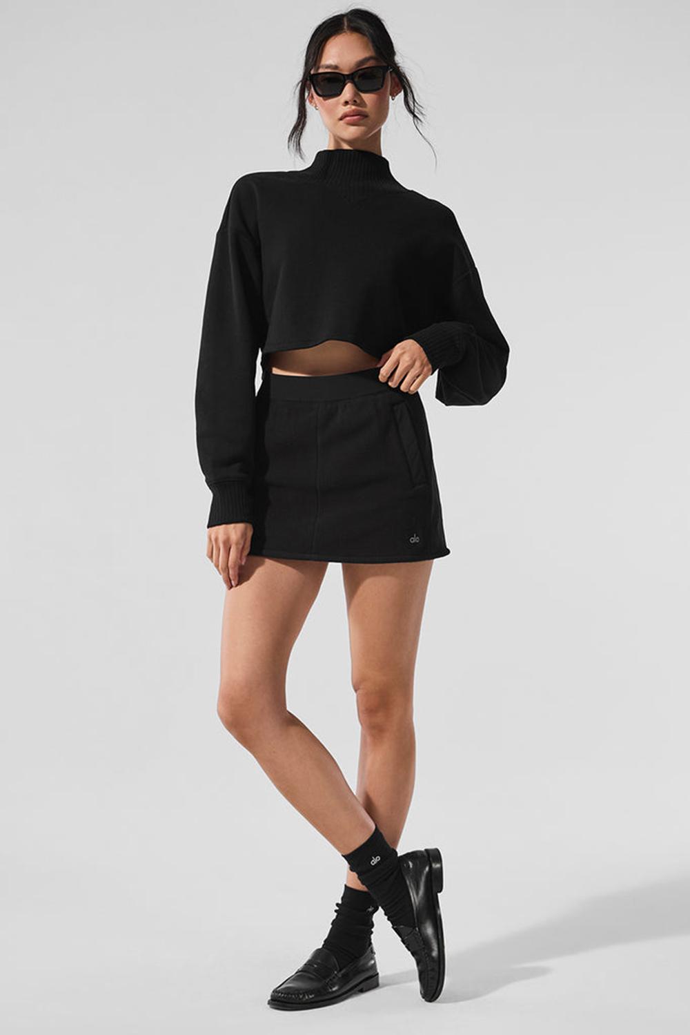 Falda Alo Yoga Polar Fleece Wintry Mix Mujer Negros | Mexico  INZ-025174