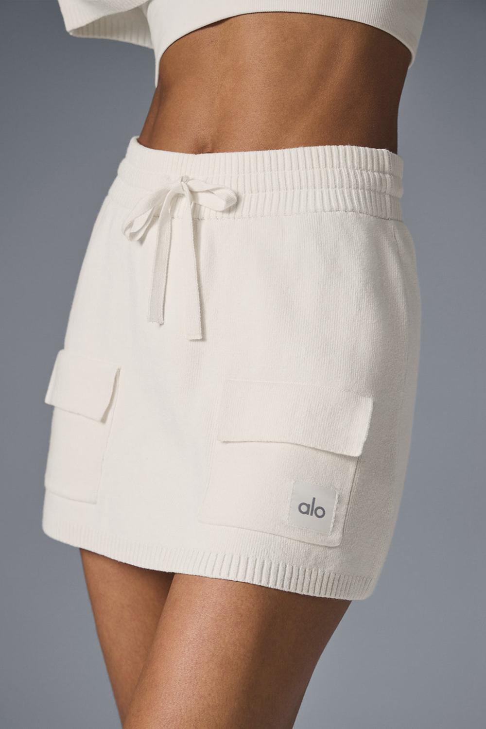 Falda Alo Yoga Scholar Knit Cargo Mujer Ivory | Mexico  ZAO-341570