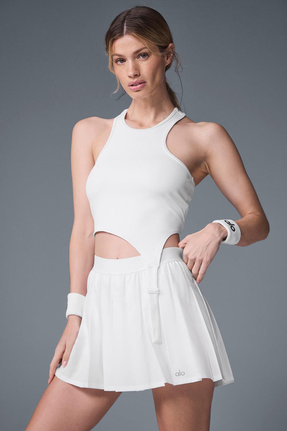Falda Alo Yoga Varsity Tennis Mujer Blancos | Mexico  SLW-257649