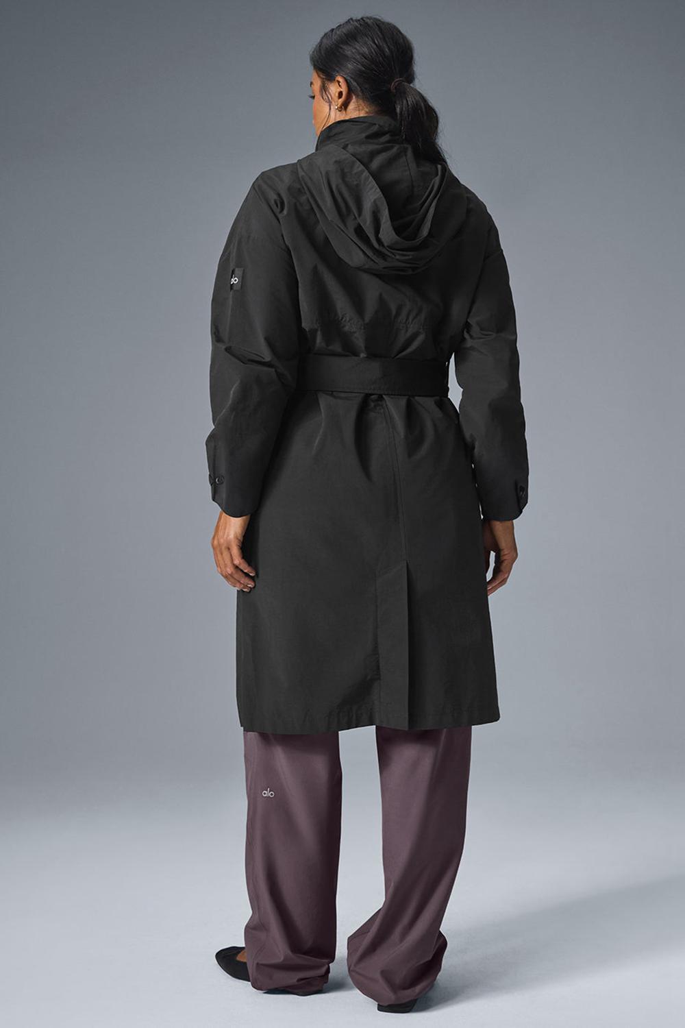 Gabardina Alo Yoga Crinkle On The Move Mujer Negros | Mexico  VBY-091584
