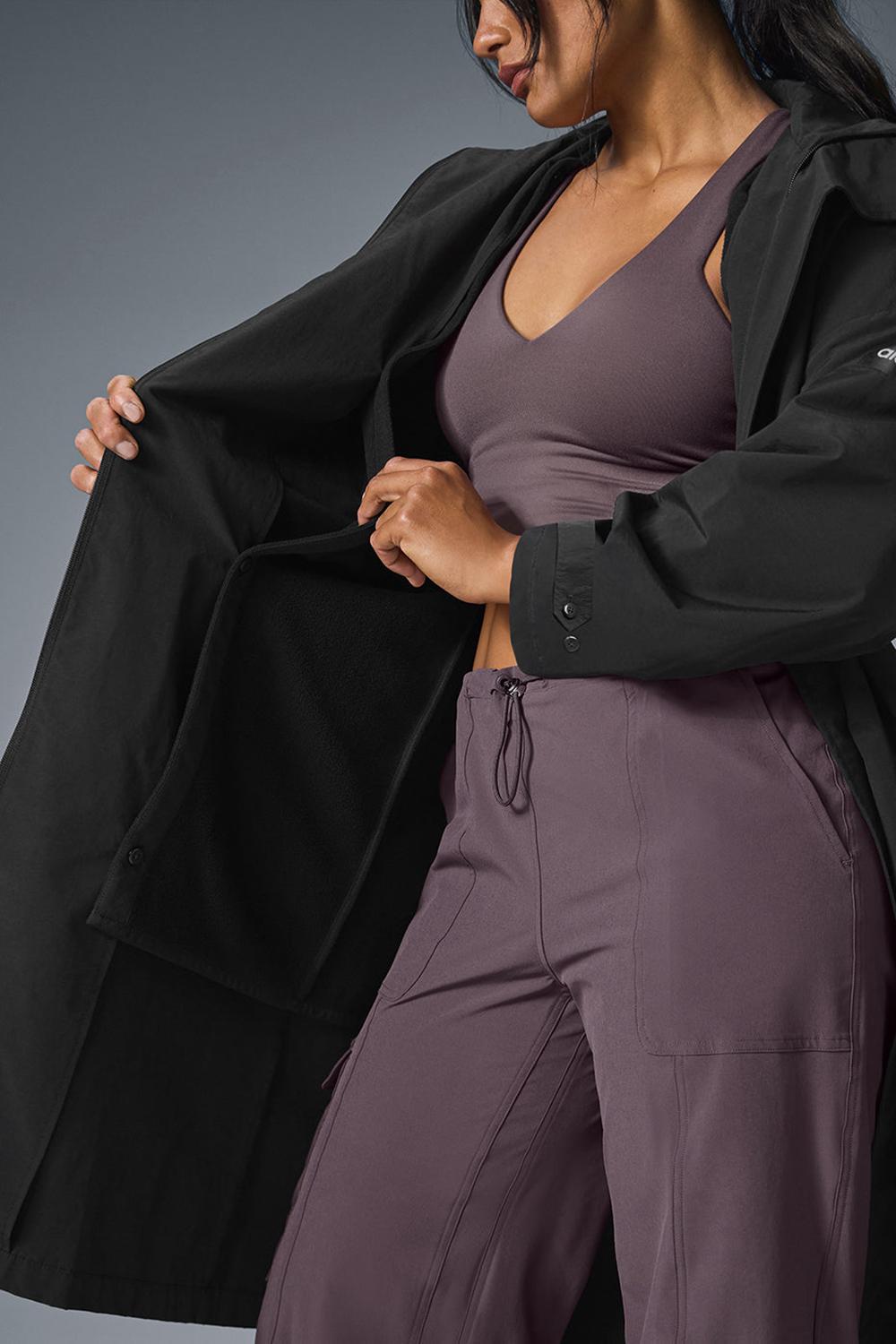 Gabardina Alo Yoga Crinkle On The Move Mujer Negros | Mexico  VBY-091584