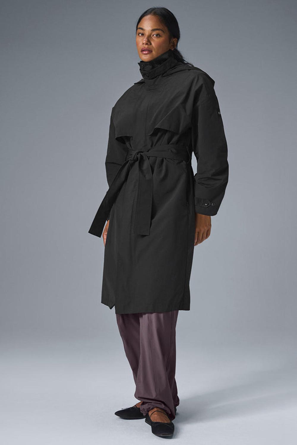 Gabardina Alo Yoga Crinkle On The Move Mujer Negros | Mexico  VBY-091584