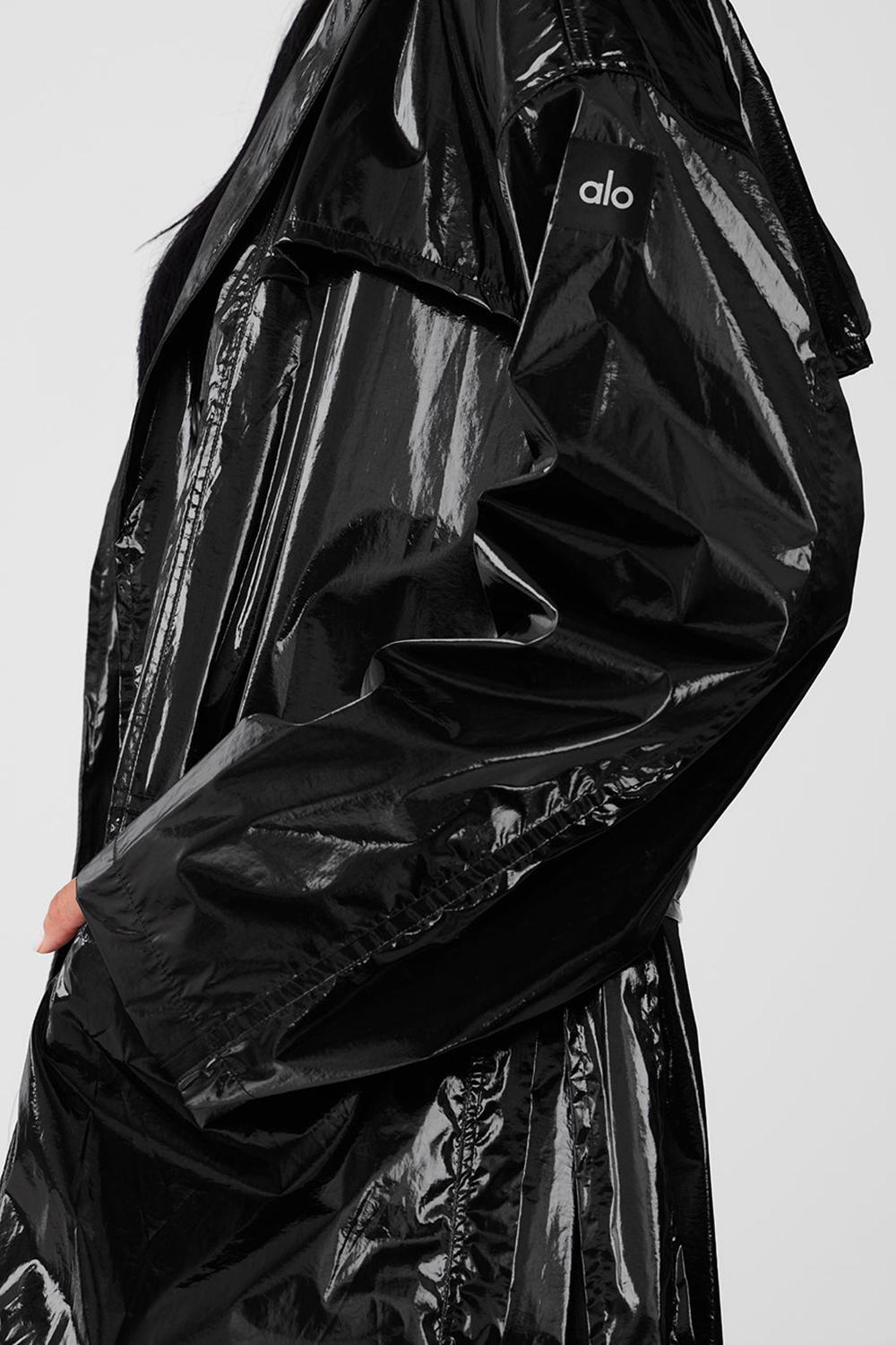Gabardina Alo Yoga Metallic Break Line Mujer Negros | Mexico  UVJ-132987