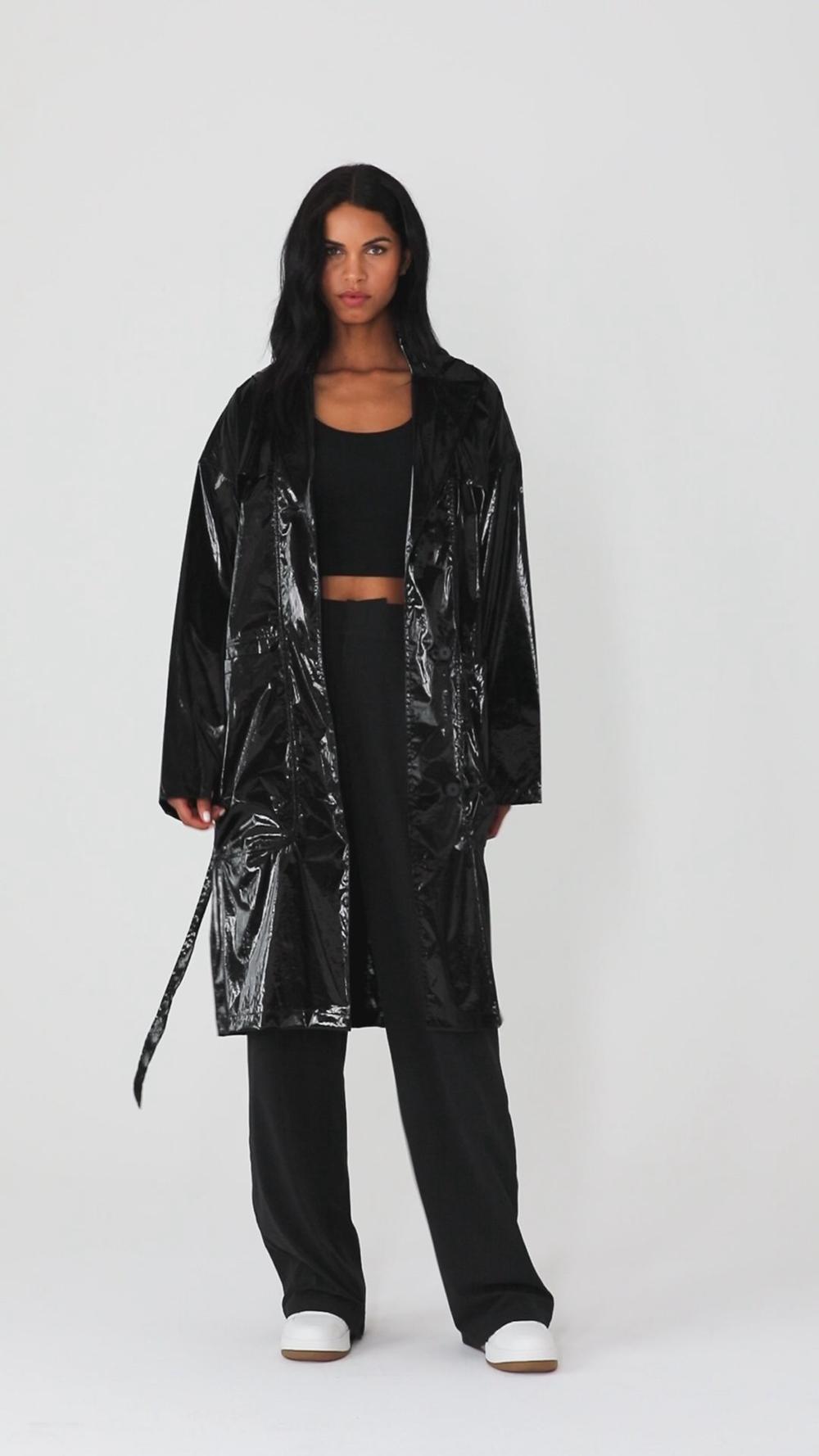 Gabardina Alo Yoga Metallic Break Line Mujer Negros | Mexico  UVJ-132987