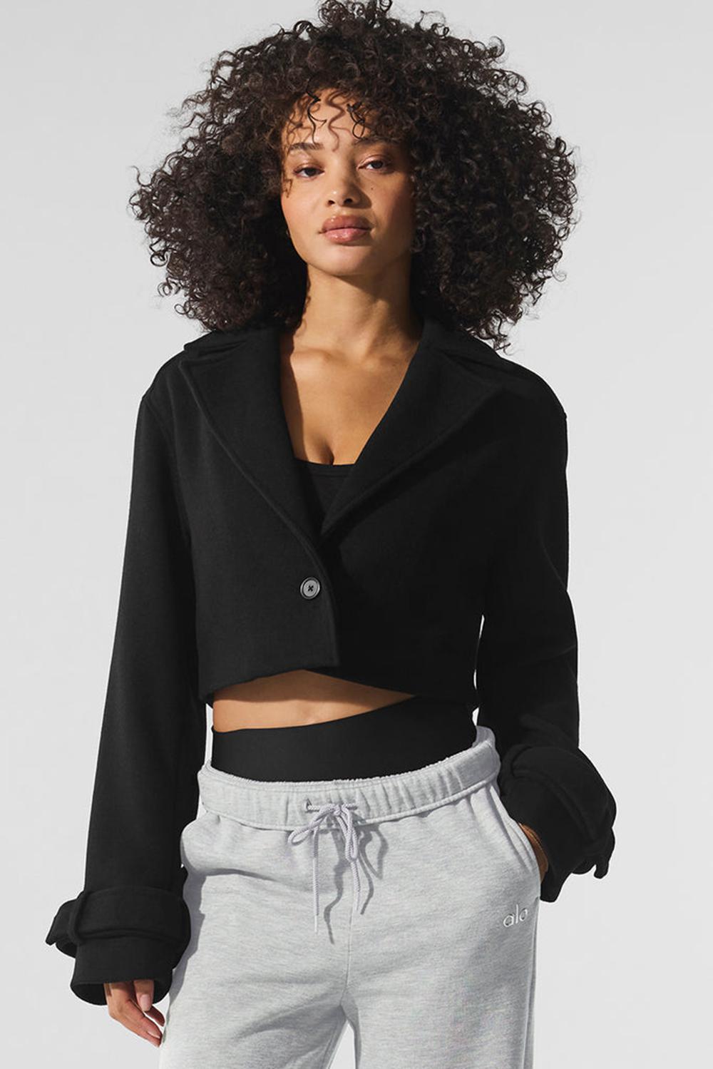 Gabardina Alo Yoga Wool Cropped Metro Mujer Negros | Mexico  JXE-908724