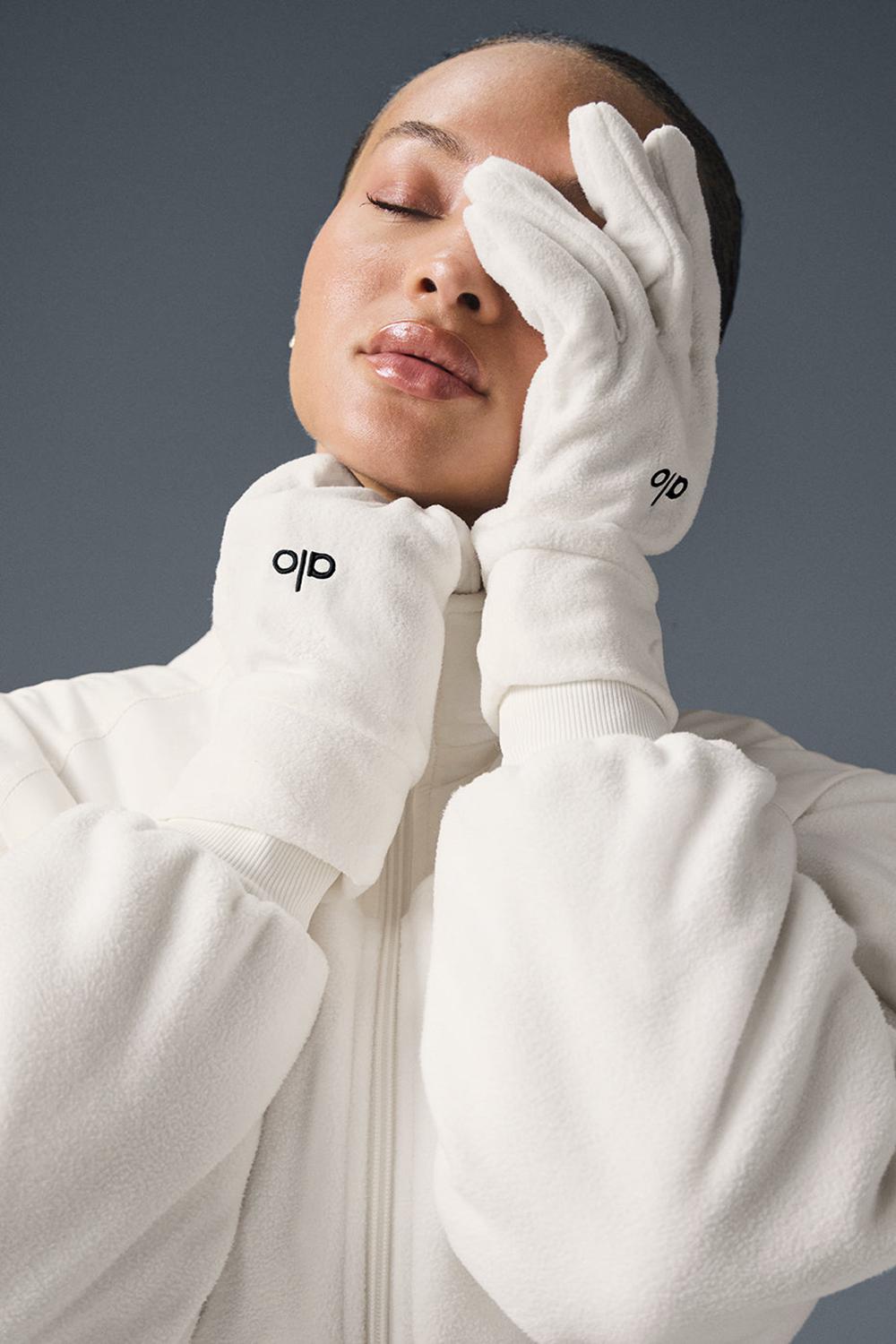 Guantes Alo Yoga Performance Fleece Mujer Ivory | Mexico  TIL-163079