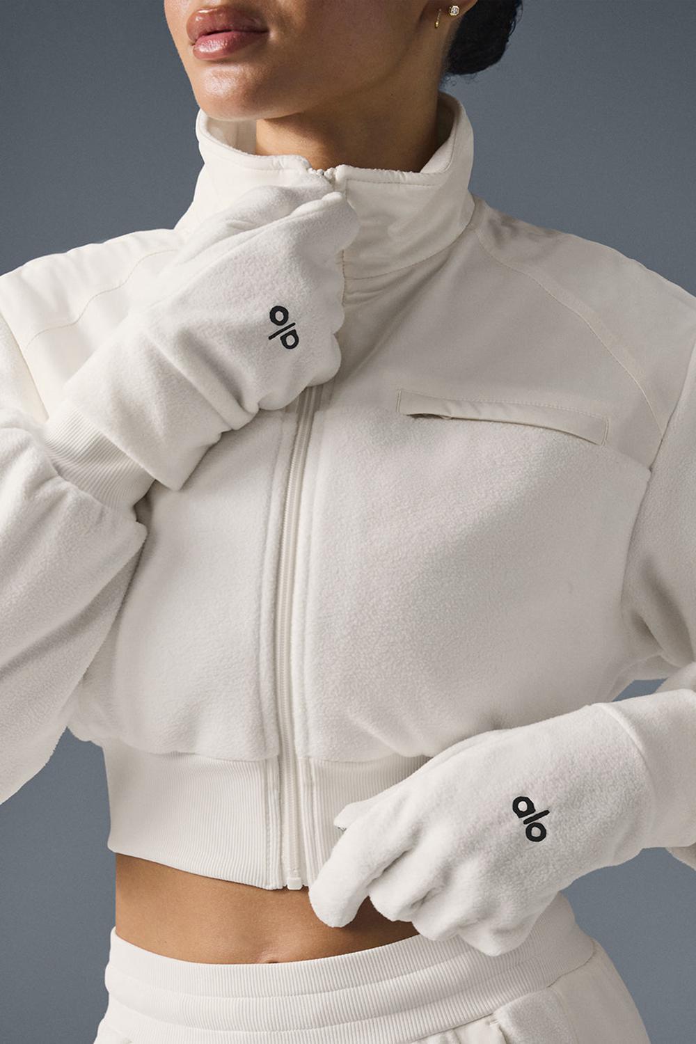 Guantes Alo Yoga Performance Fleece Mujer Ivory | Mexico  TIL-163079
