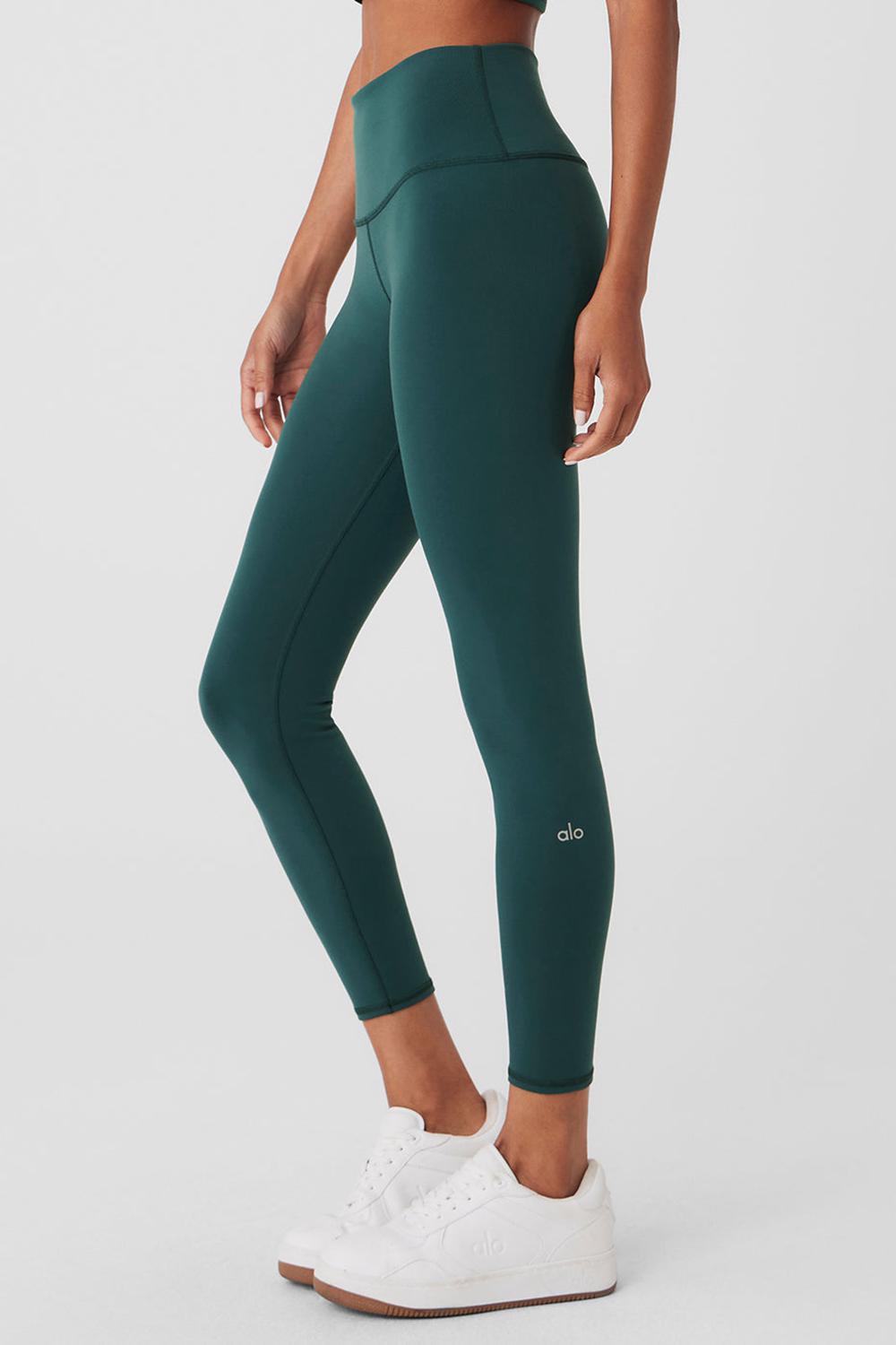 Leggins Alo Yoga 7/8 High-Waist Airbrush Mujer Verdes | Mexico  XVL-816203