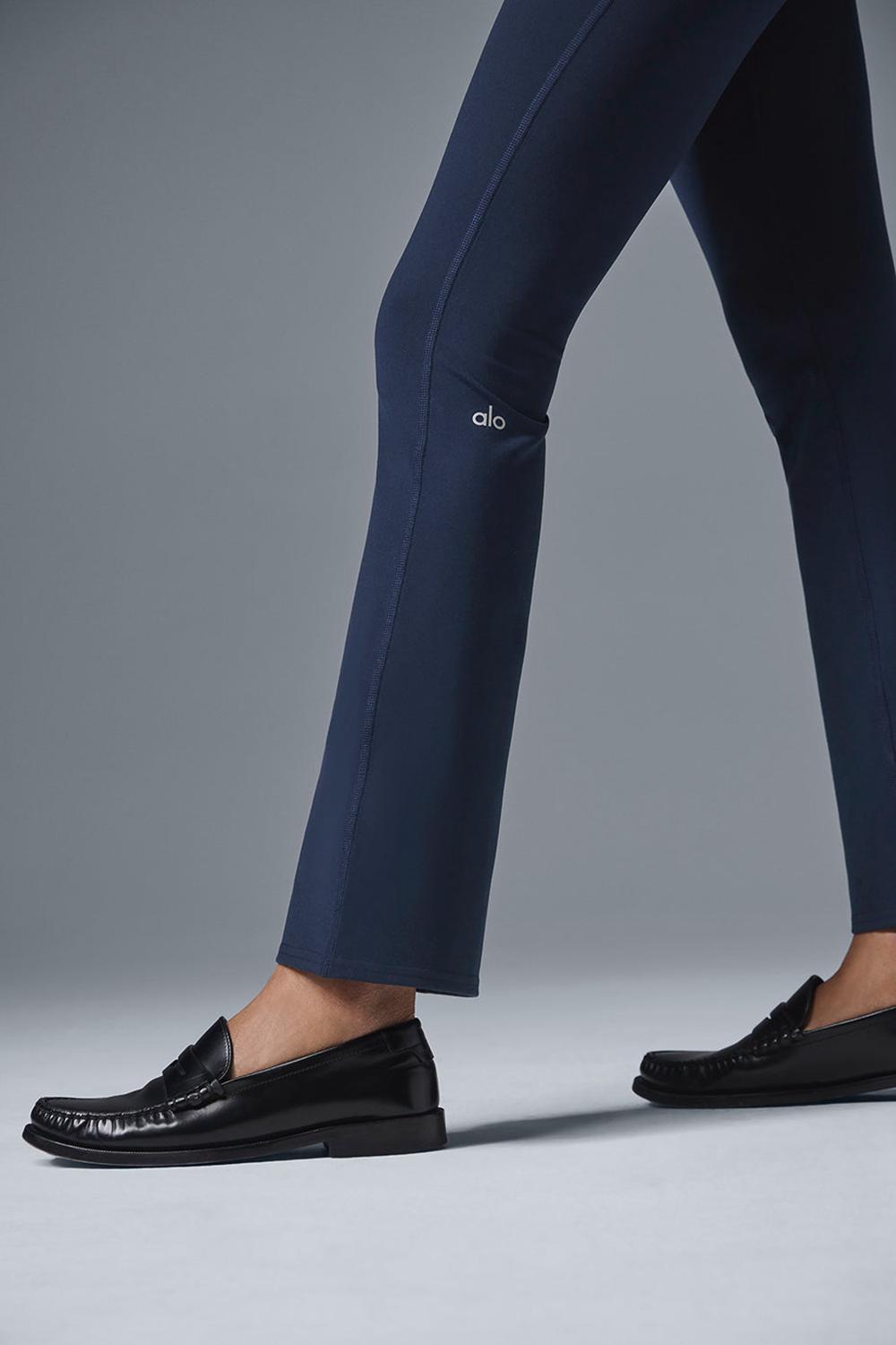 Leggins Alo Yoga Airbrush High-Waist 7/8 Bootcut Mujer Azul Marino | Mexico  JQM-589724