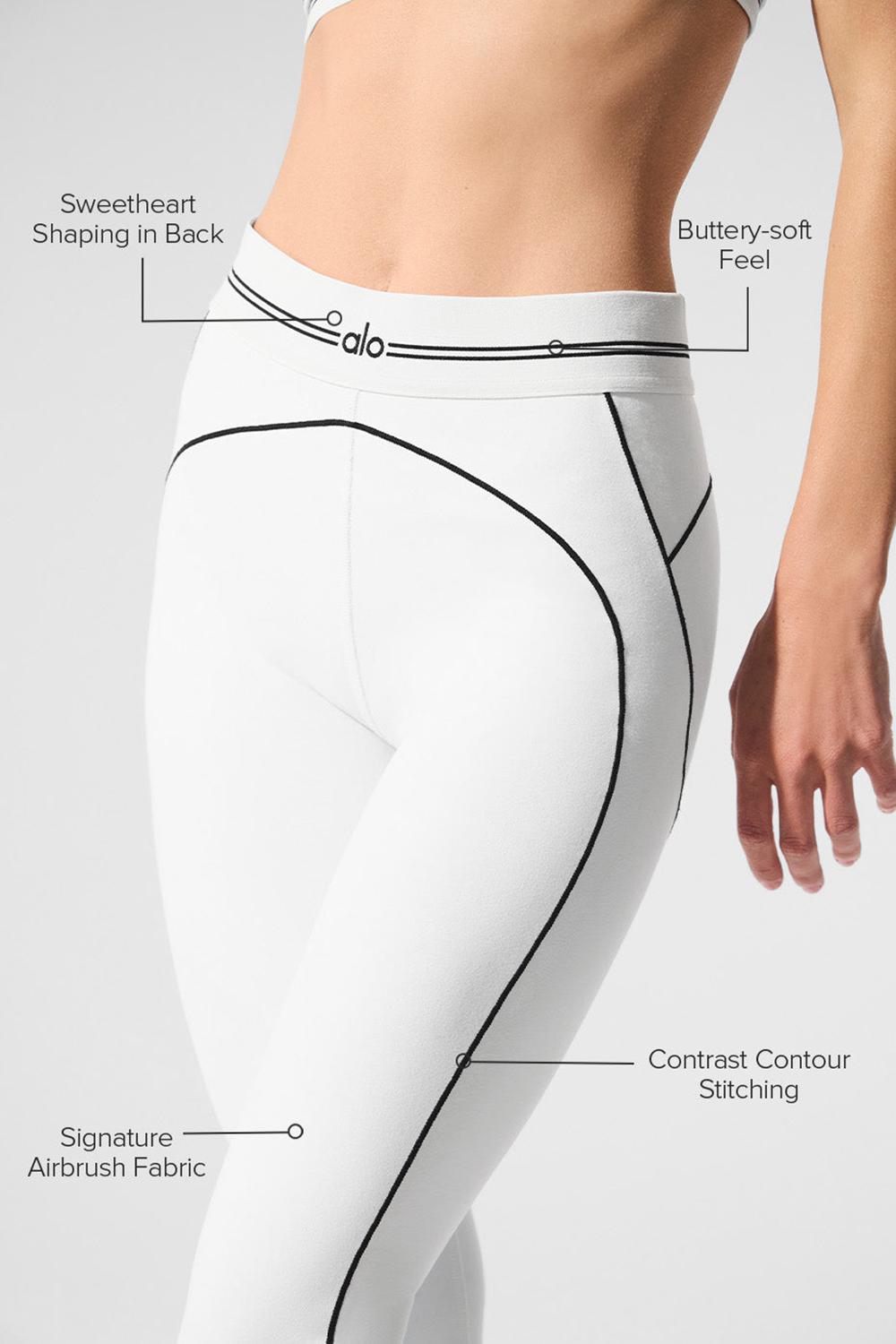 Leggins Alo Yoga Airbrush High-Waist Heart Throb Mujer Blancos Negros | Mexico  AXE-894063