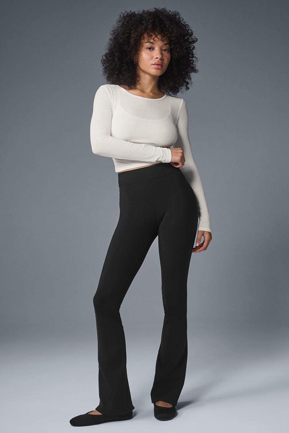 Leggins Alo Yoga Airbrush High-Waist Kick-Back Mujer Negros | Mexico  EST-123907