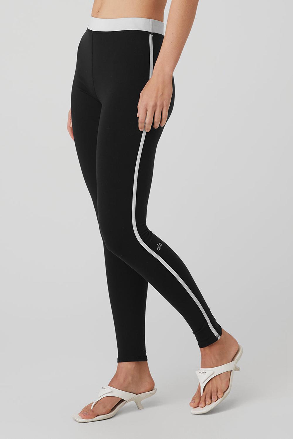 Leggins Alo Yoga Airbrush High-Waist Streamlined Mujer Negros Blancos | Mexico  NUP-709652
