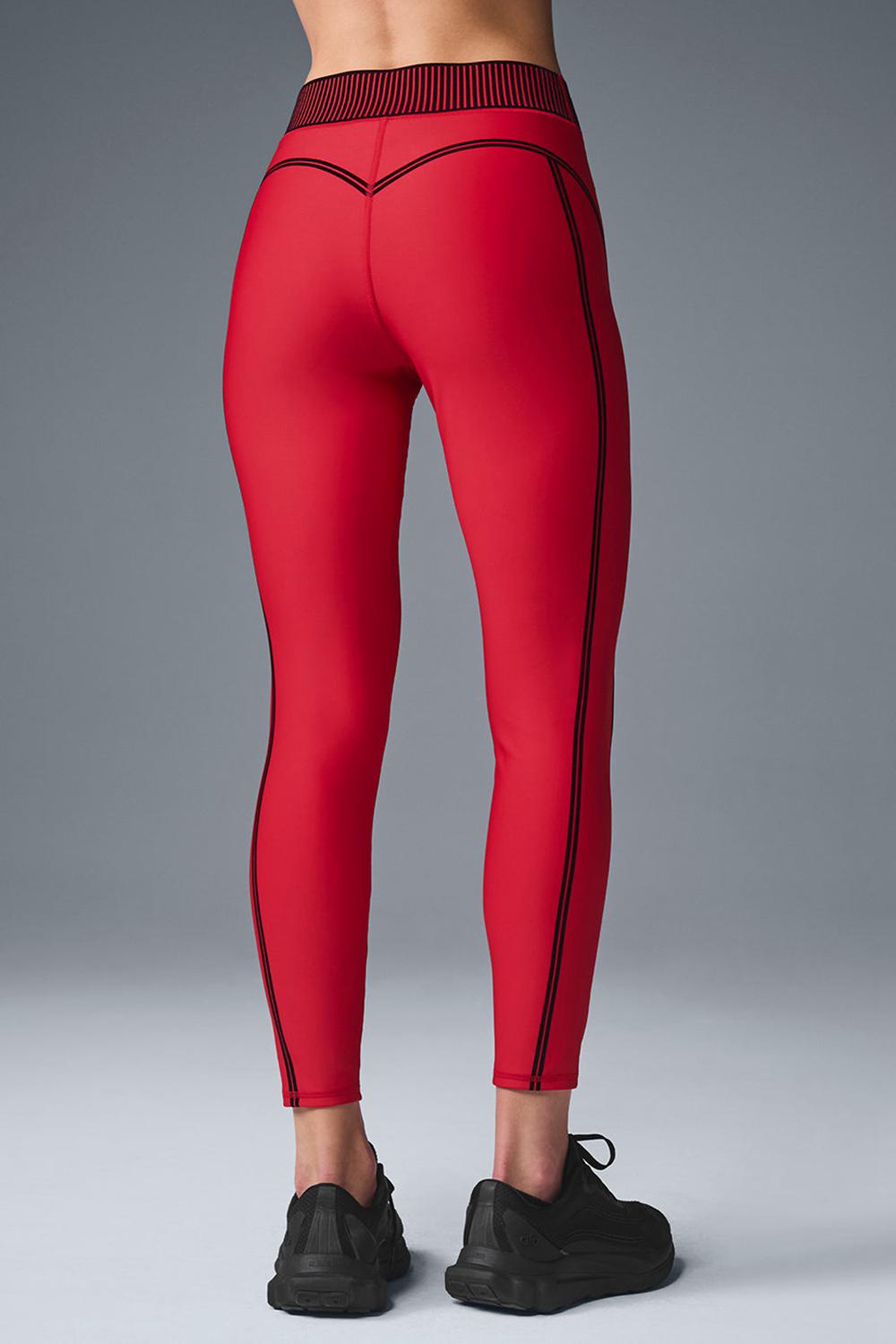 Leggins Alo Yoga Airlift High-Waist 7/8 Line Up Mujer Rojos | Mexico  YVX-865290
