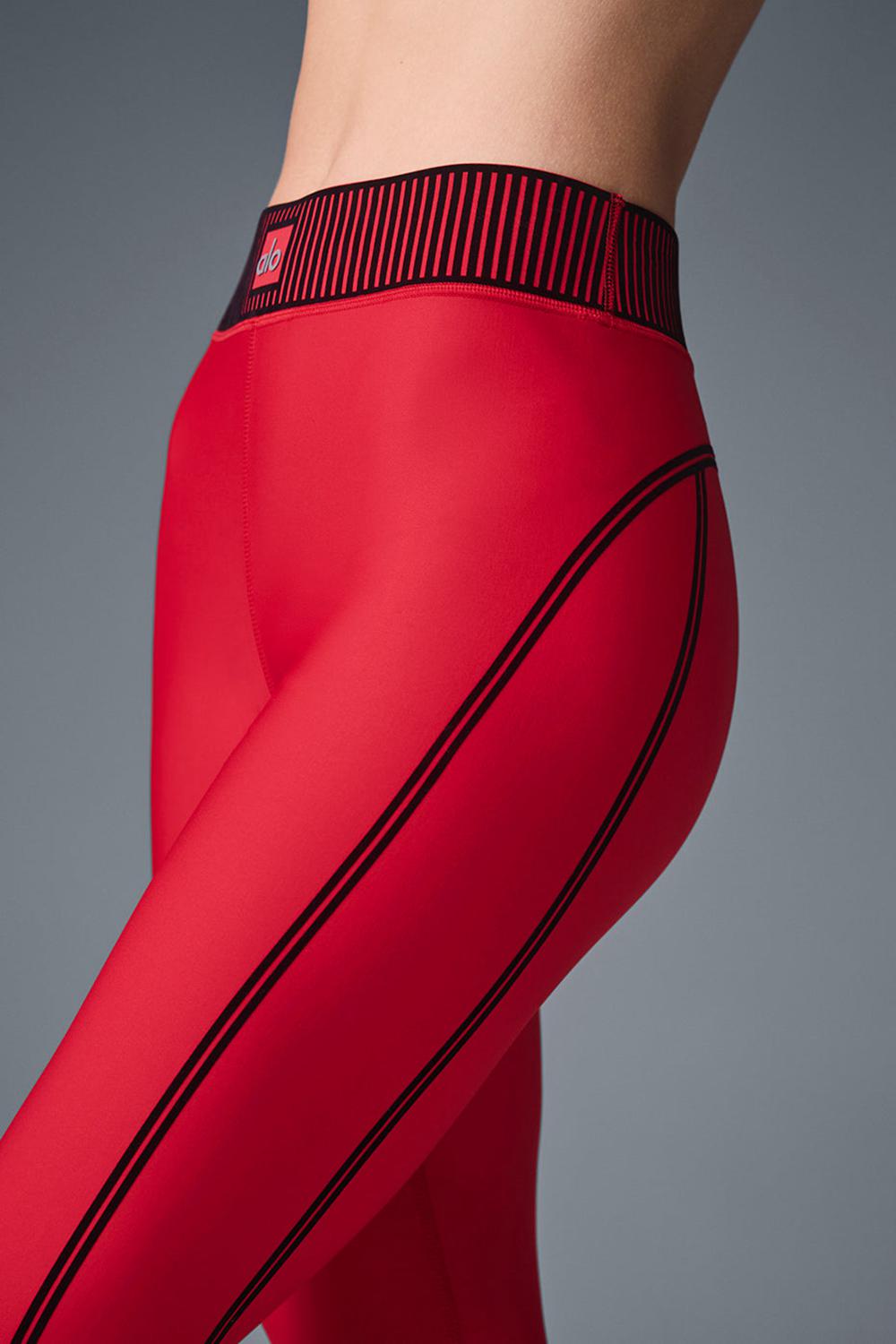 Leggins Alo Yoga Airlift High-Waist 7/8 Line Up Mujer Rojos | Mexico  YVX-865290
