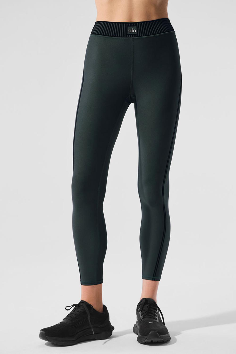 Leggins Alo Yoga Airlift High-Waist 7/8 Line Up Mujer Verdes | Mexico  JNC-132489