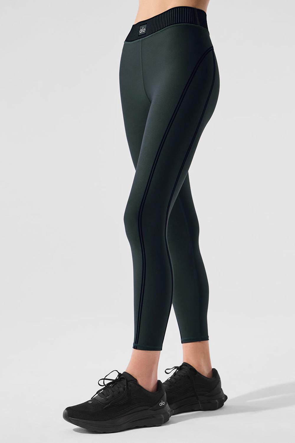 Leggins Alo Yoga Airlift High-Waist 7/8 Line Up Mujer Verdes | Mexico  JNC-132489