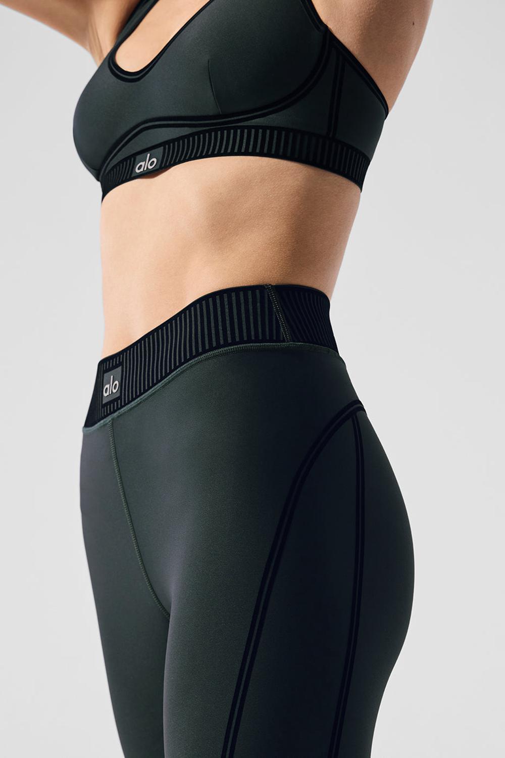 Leggins Alo Yoga Airlift High-Waist 7/8 Line Up Mujer Verdes | Mexico  JNC-132489