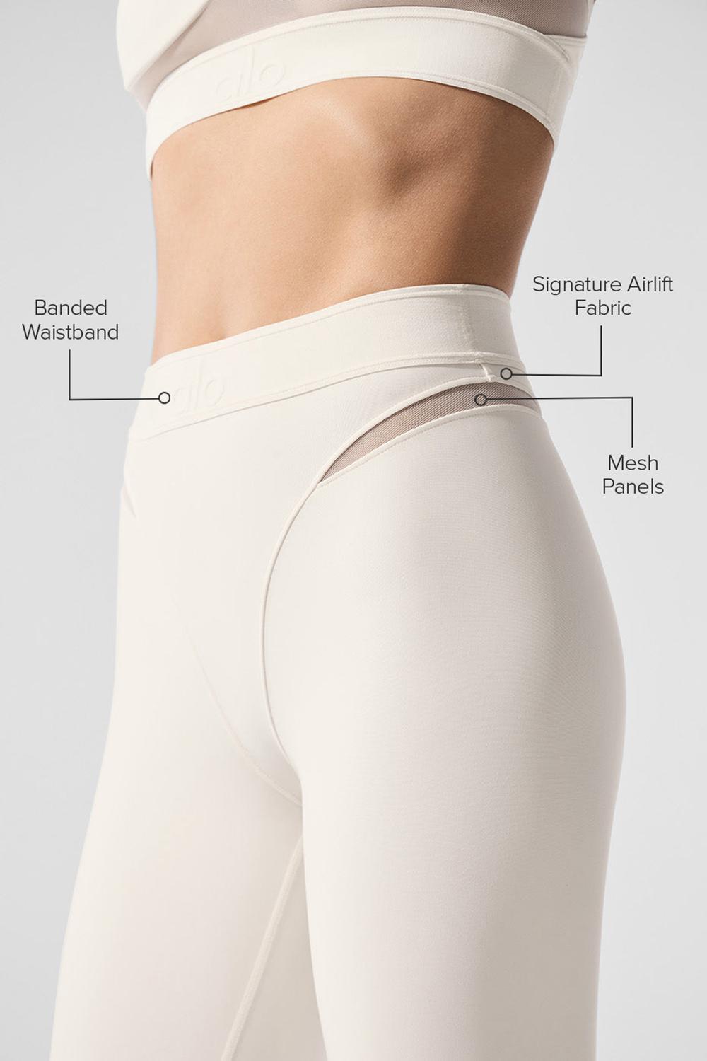 Leggins Alo Yoga Airlift High-Waist 7/8 Rebel Mujer Ivory | Mexico  LSA-341609