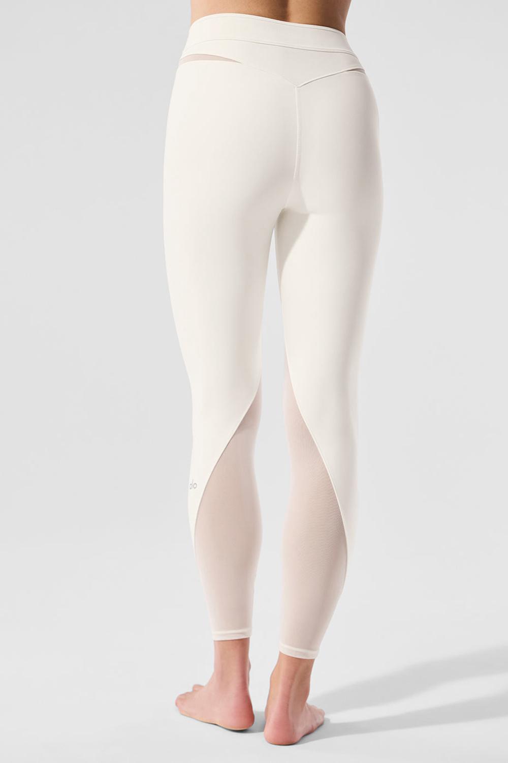 Leggins Alo Yoga Airlift High-Waist 7/8 Rebel Mujer Ivory | Mexico  LSA-341609
