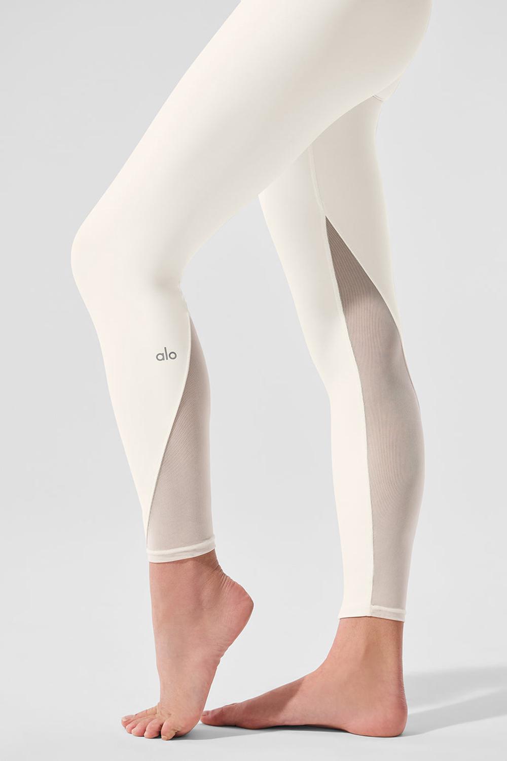 Leggins Alo Yoga Airlift High-Waist 7/8 Rebel Mujer Ivory | Mexico  LSA-341609