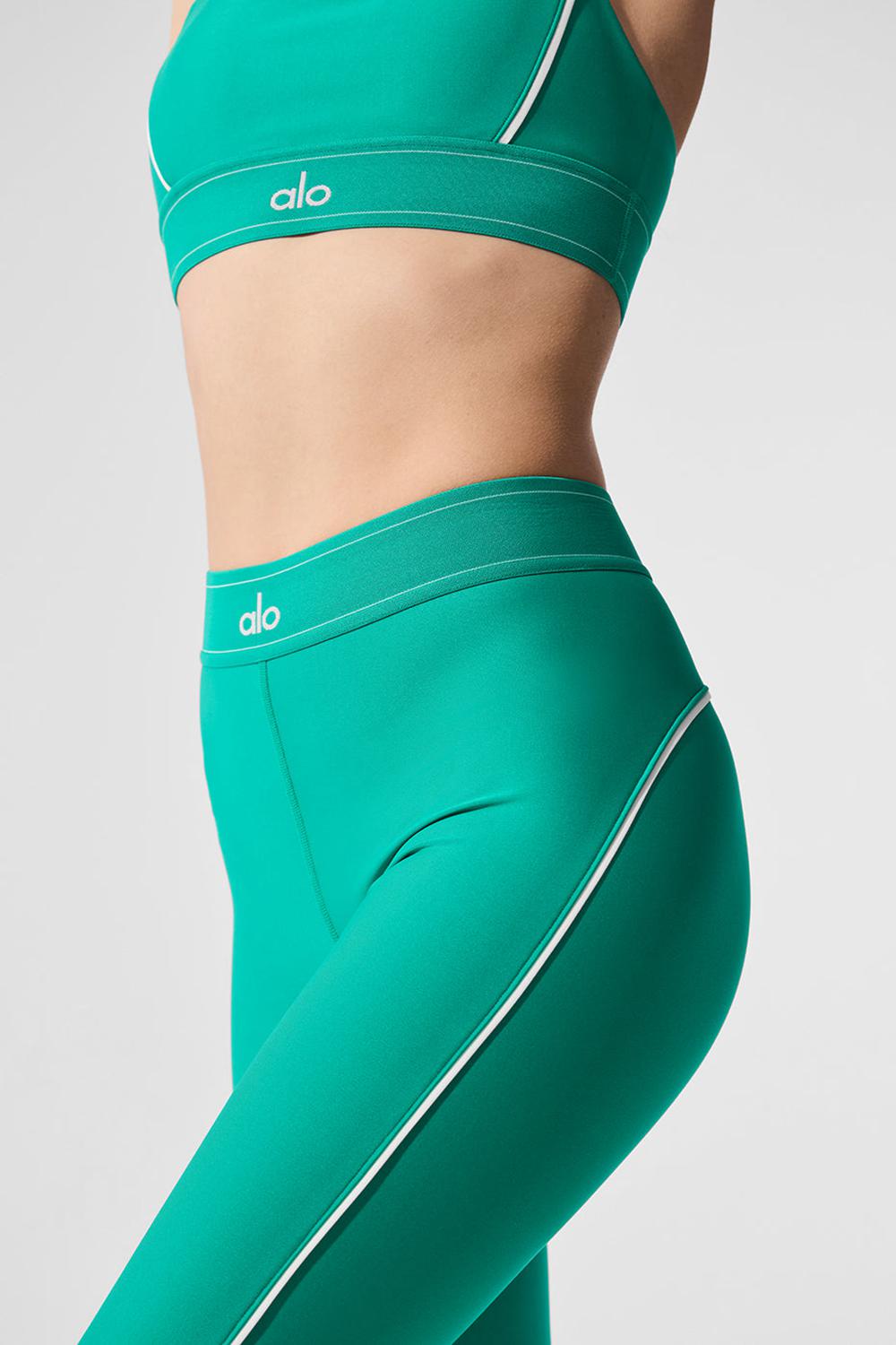 Leggins Alo Yoga Airlift High-Waist Suit Up Mujer Verdes Blancos | Mexico  VNZ-721935