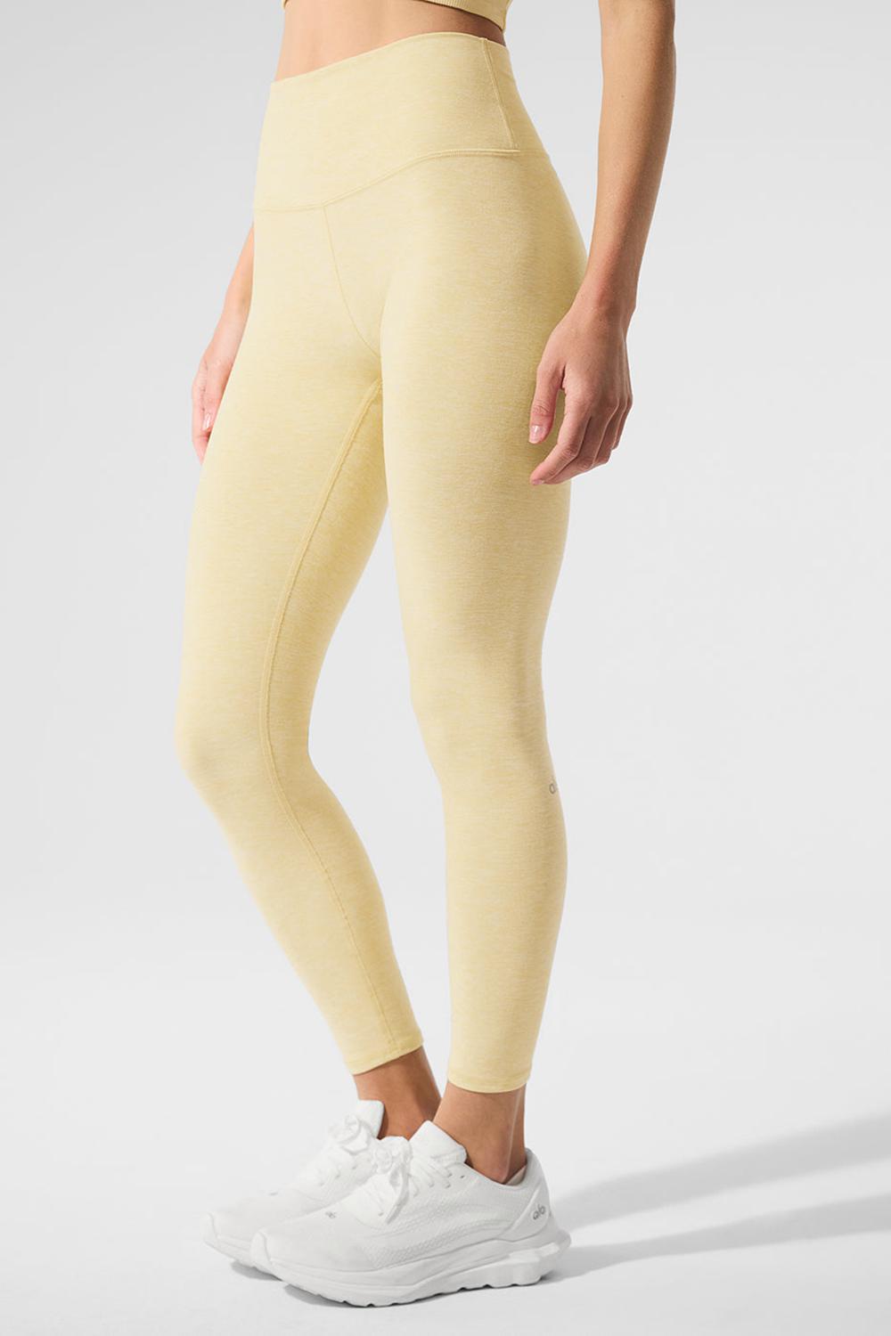 Leggins Alo Yoga Alosoft High-Waist 7/8 Highlight Mujer Warm Butter Heather | Mexico  EHQ-689752