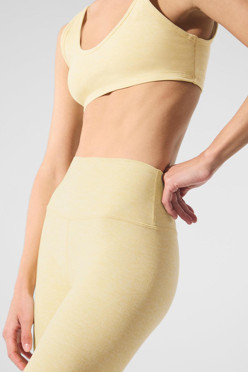 Leggins Alo Yoga Alosoft High-Waist 7/8 Highlight Mujer Warm Butter Heather | Mexico  EHQ-689752