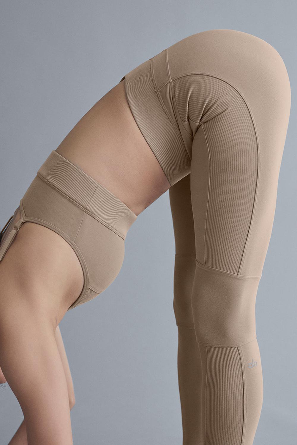 Leggins Alo Yoga Alosoft High-Waist Head Start Mujer Gravel | Mexico  NFR-624098